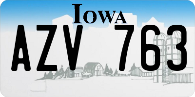 IA license plate AZV763