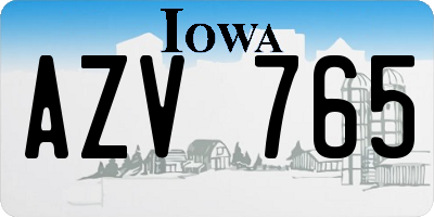 IA license plate AZV765