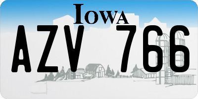 IA license plate AZV766