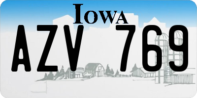 IA license plate AZV769
