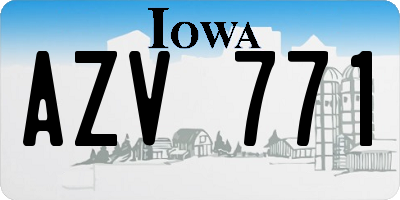 IA license plate AZV771