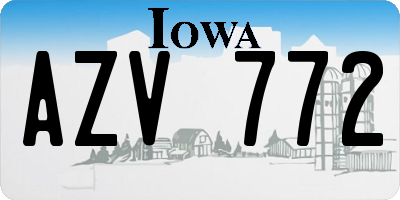 IA license plate AZV772