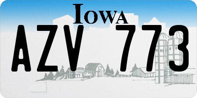IA license plate AZV773