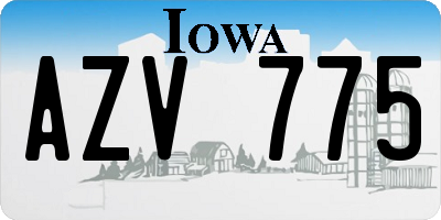 IA license plate AZV775