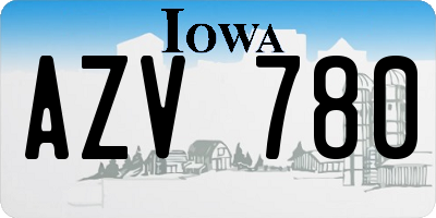 IA license plate AZV780