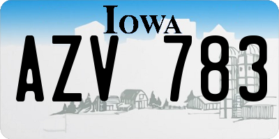 IA license plate AZV783