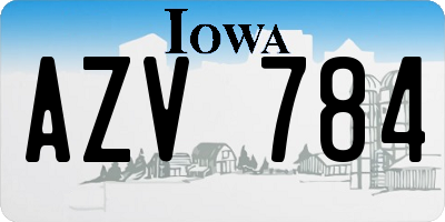 IA license plate AZV784