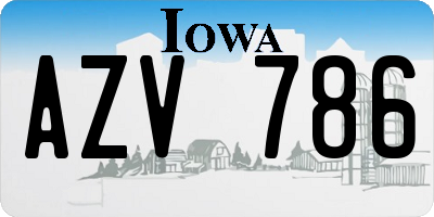 IA license plate AZV786