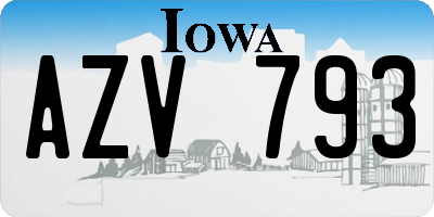 IA license plate AZV793