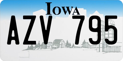 IA license plate AZV795