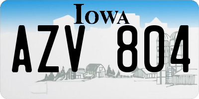 IA license plate AZV804