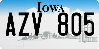 IA license plate AZV805