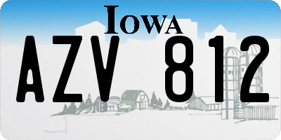 IA license plate AZV812