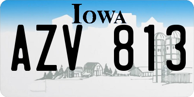 IA license plate AZV813