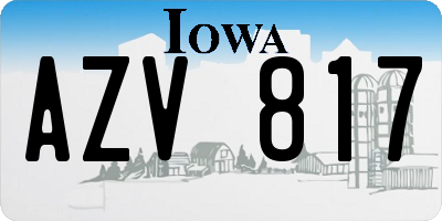 IA license plate AZV817