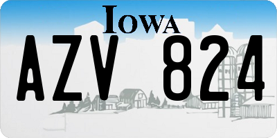 IA license plate AZV824