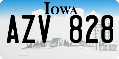 IA license plate AZV828