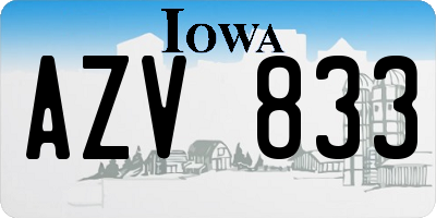 IA license plate AZV833