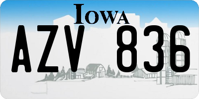 IA license plate AZV836