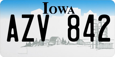 IA license plate AZV842