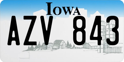 IA license plate AZV843