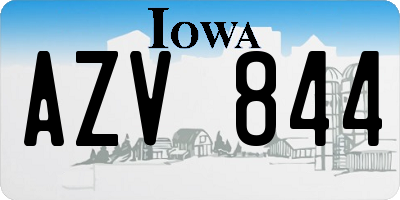 IA license plate AZV844
