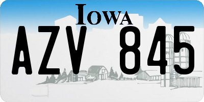 IA license plate AZV845