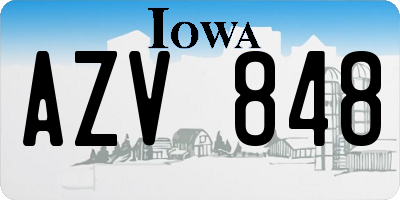 IA license plate AZV848