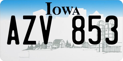 IA license plate AZV853