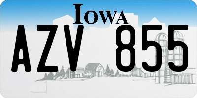 IA license plate AZV855
