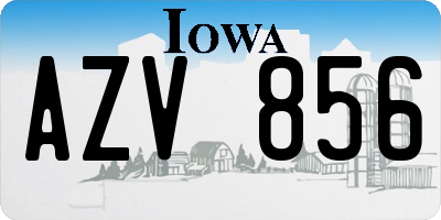 IA license plate AZV856
