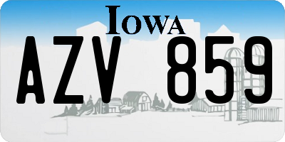 IA license plate AZV859