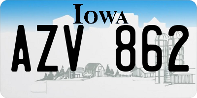 IA license plate AZV862