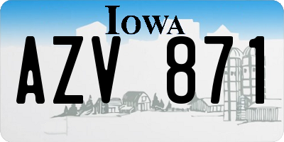 IA license plate AZV871