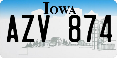 IA license plate AZV874