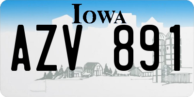 IA license plate AZV891