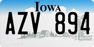 IA license plate AZV894