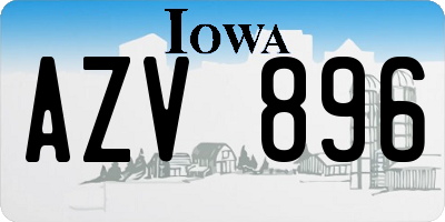 IA license plate AZV896