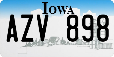 IA license plate AZV898