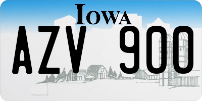 IA license plate AZV900