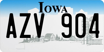 IA license plate AZV904