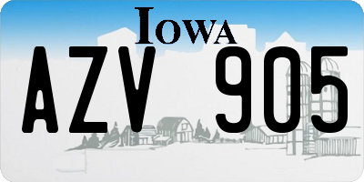 IA license plate AZV905