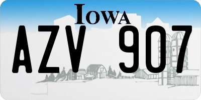 IA license plate AZV907