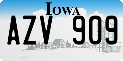 IA license plate AZV909