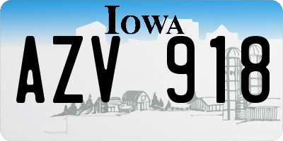IA license plate AZV918