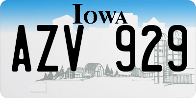 IA license plate AZV929