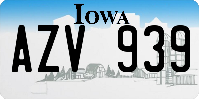 IA license plate AZV939