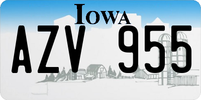 IA license plate AZV955