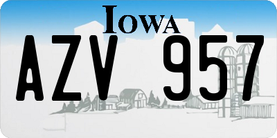 IA license plate AZV957