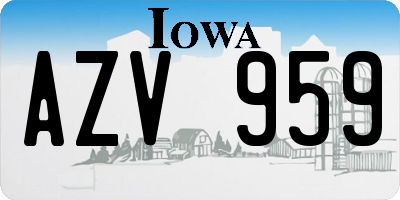 IA license plate AZV959